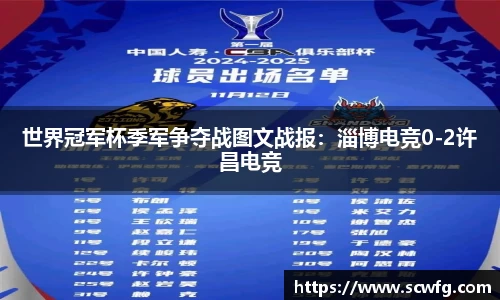 世界冠军杯季军争夺战图文战报：淄博电竞0-2许昌电竞